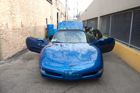 Blue Corvette after paintwork correction & exterior detail.
