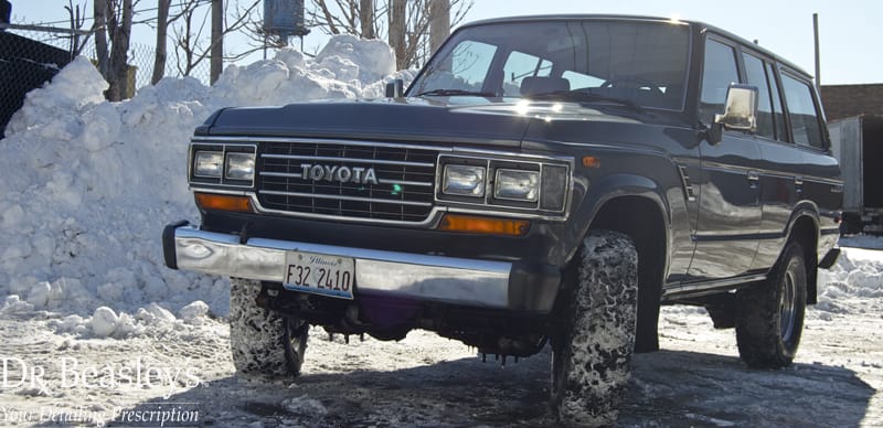 Grey Land Cruiser in Snow