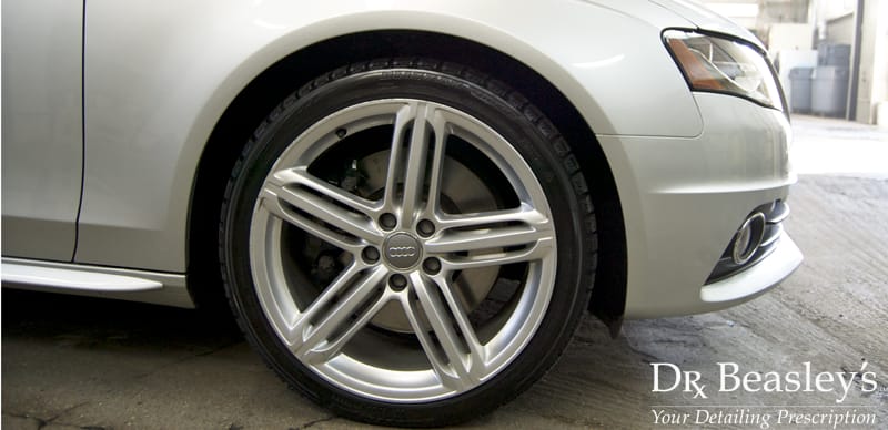 Silver Audi S4 Wheel