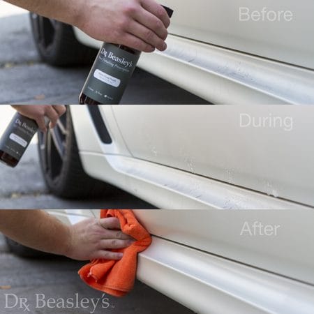 Three-steps: Dirty before, sprayed during, and clean after using Matte Final Finish.