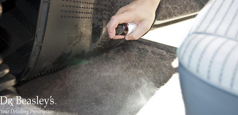 Spraying Air Freshener Under Carpets