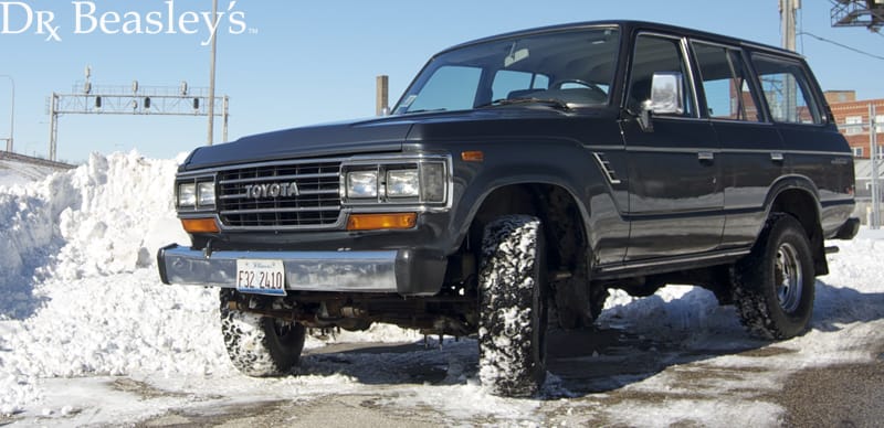 Grey Land Cruiser in Snow