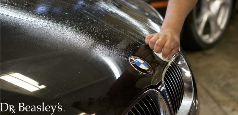 Black BMW Being Clayed
