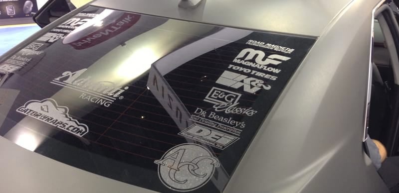 Stickers on Car Window