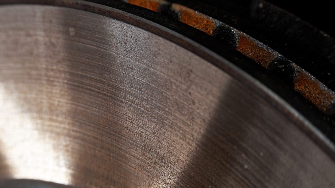 A lightly rusted rotor.