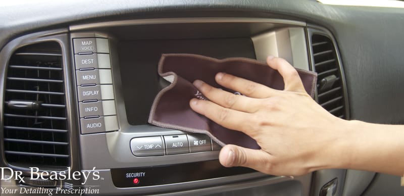 Cleaning the Navigation Screen in Car