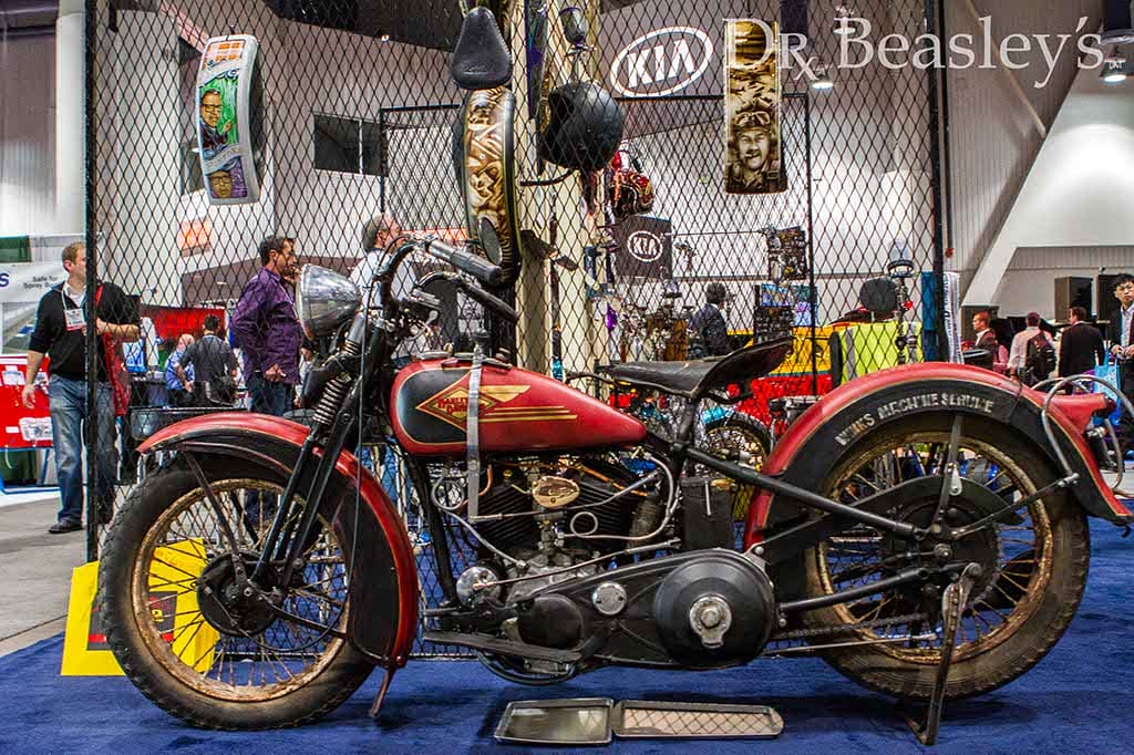 Vintage Red Harley Davidson