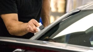 A ceramic coating being applied