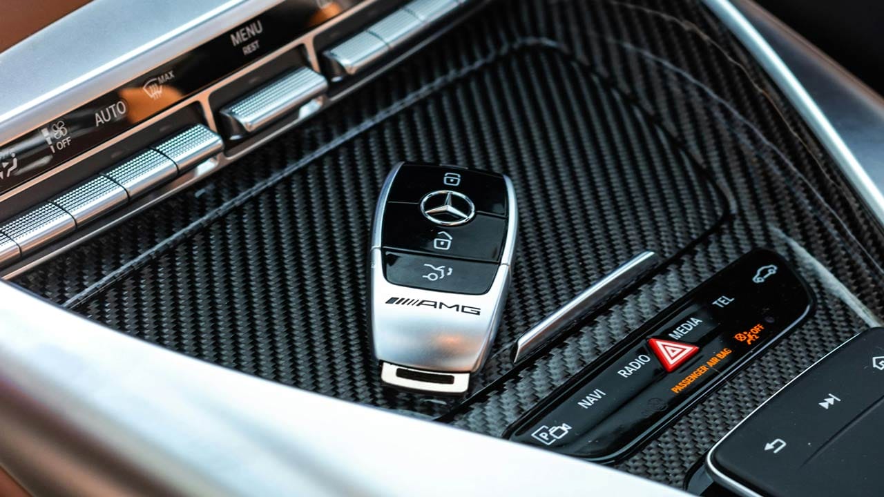 Carbon fiber inside a Mercedes-Benz.