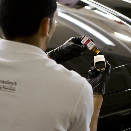 Nano Resin Ceramic Coating Dripping onto Applicator