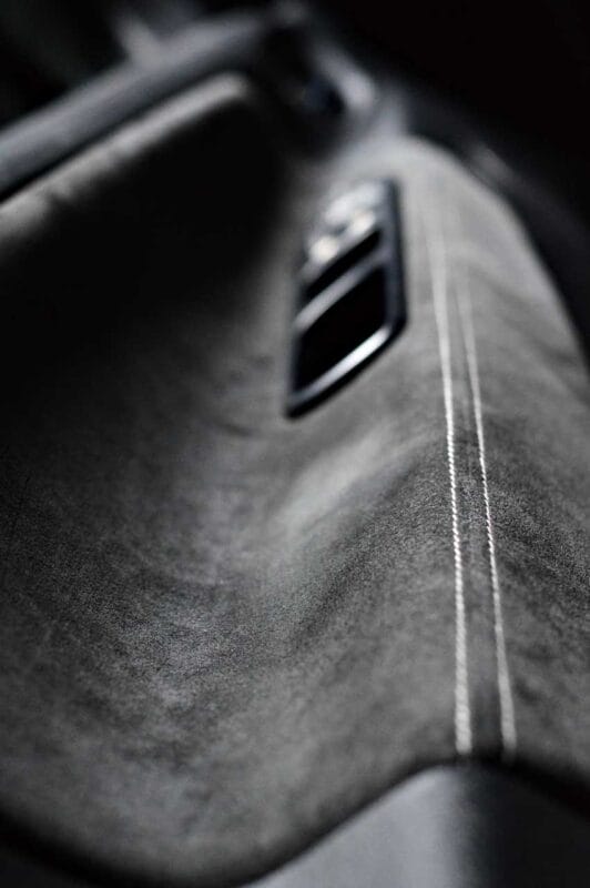 Close-up of Alcantara inside car