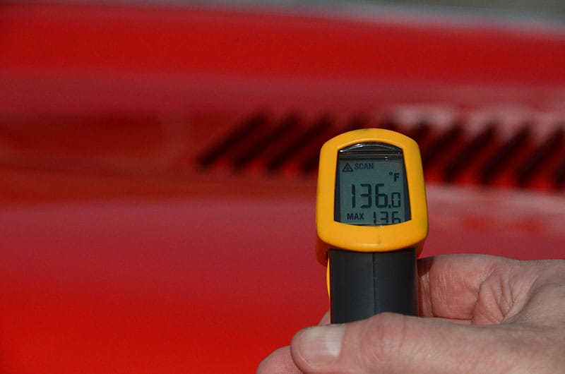 1969 E-Type Jaguar Hood Temperature