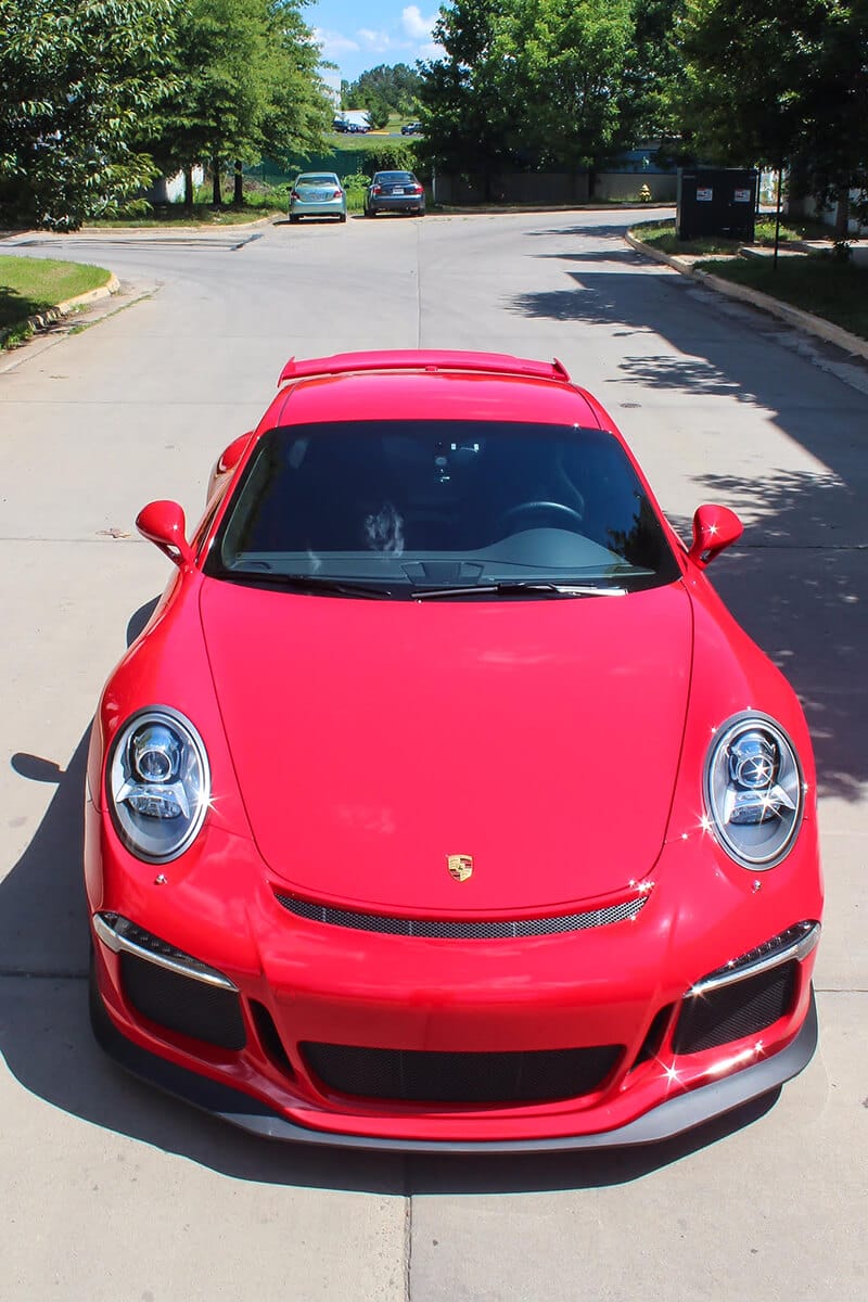 2015 Porsche GT3 in Bright Red Head on