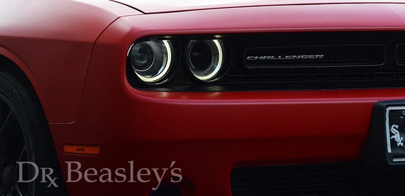 XPEL Stealth, dodge challenger, matte red