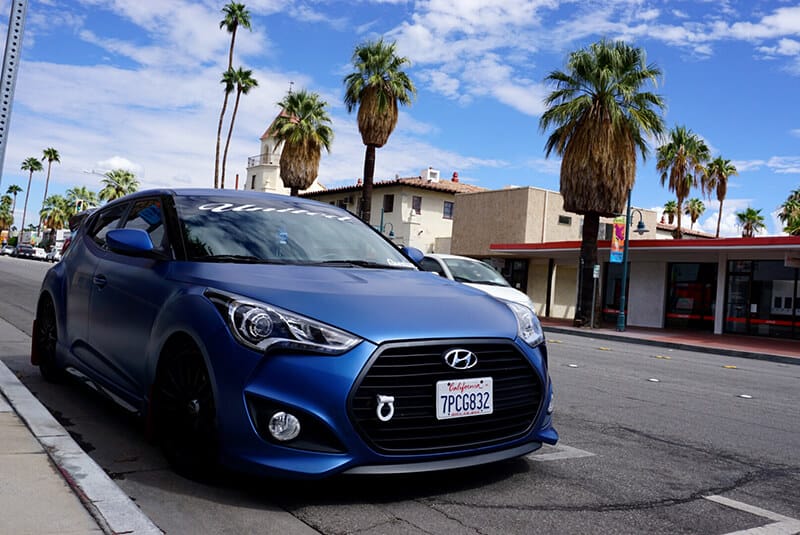 Matte Blue Hyundai Veloster Front View