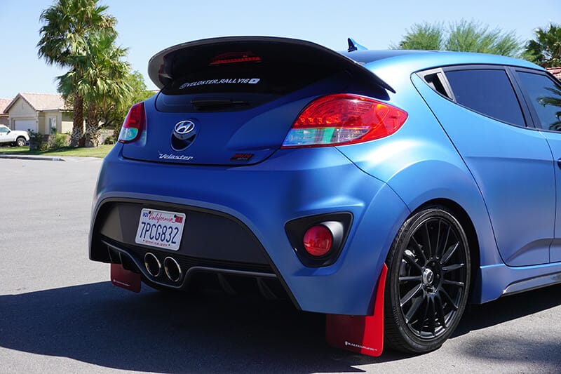 Matte Blue Hyundai Veloster Rear View
