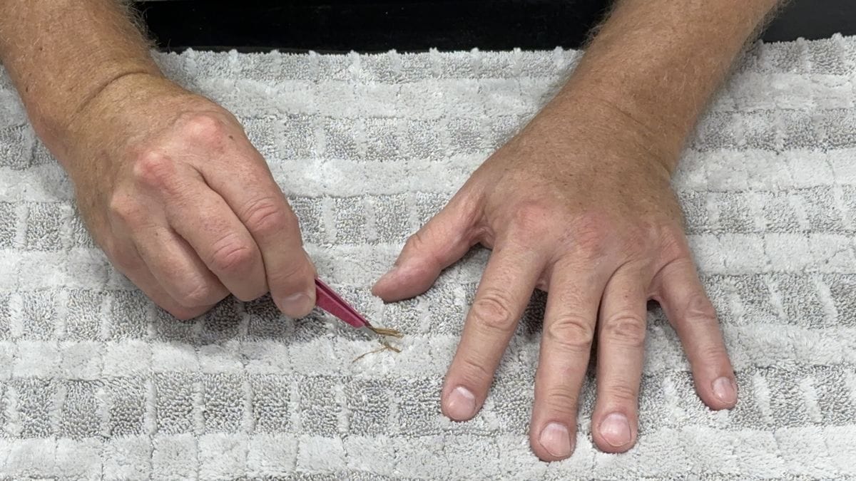 Inspecting microfiber towel for particles