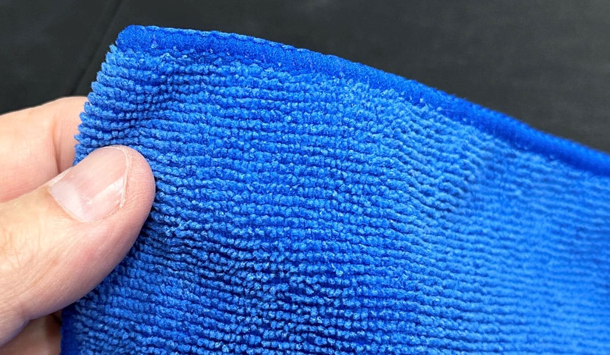 Short pile/nap microfiber towel.