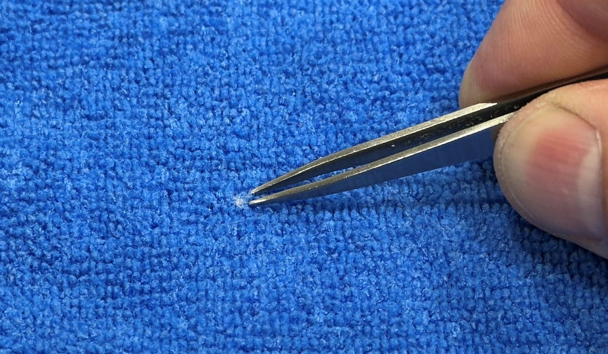 Inspecting microfiber towel