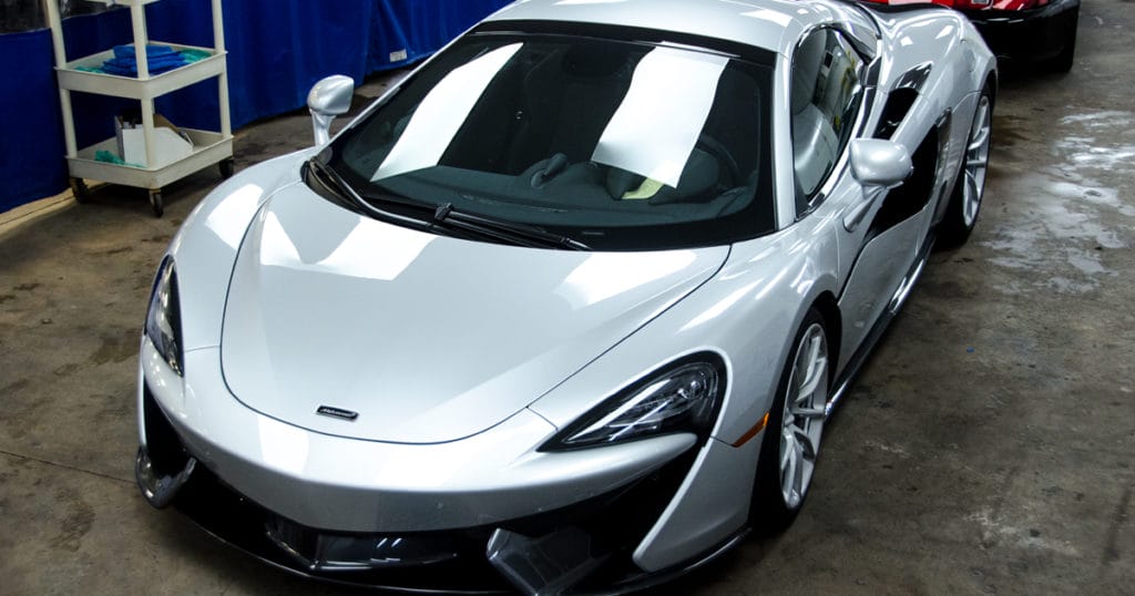2019 McLaren 520s Spider coated with Dr. Beasley's Nano-Resin Pro and Headlight Coating.