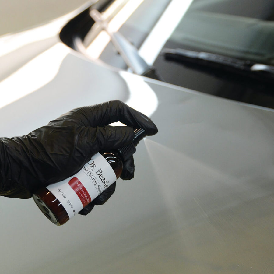 Spraying Dr. Beasley's AdvanceCoat: Gloss