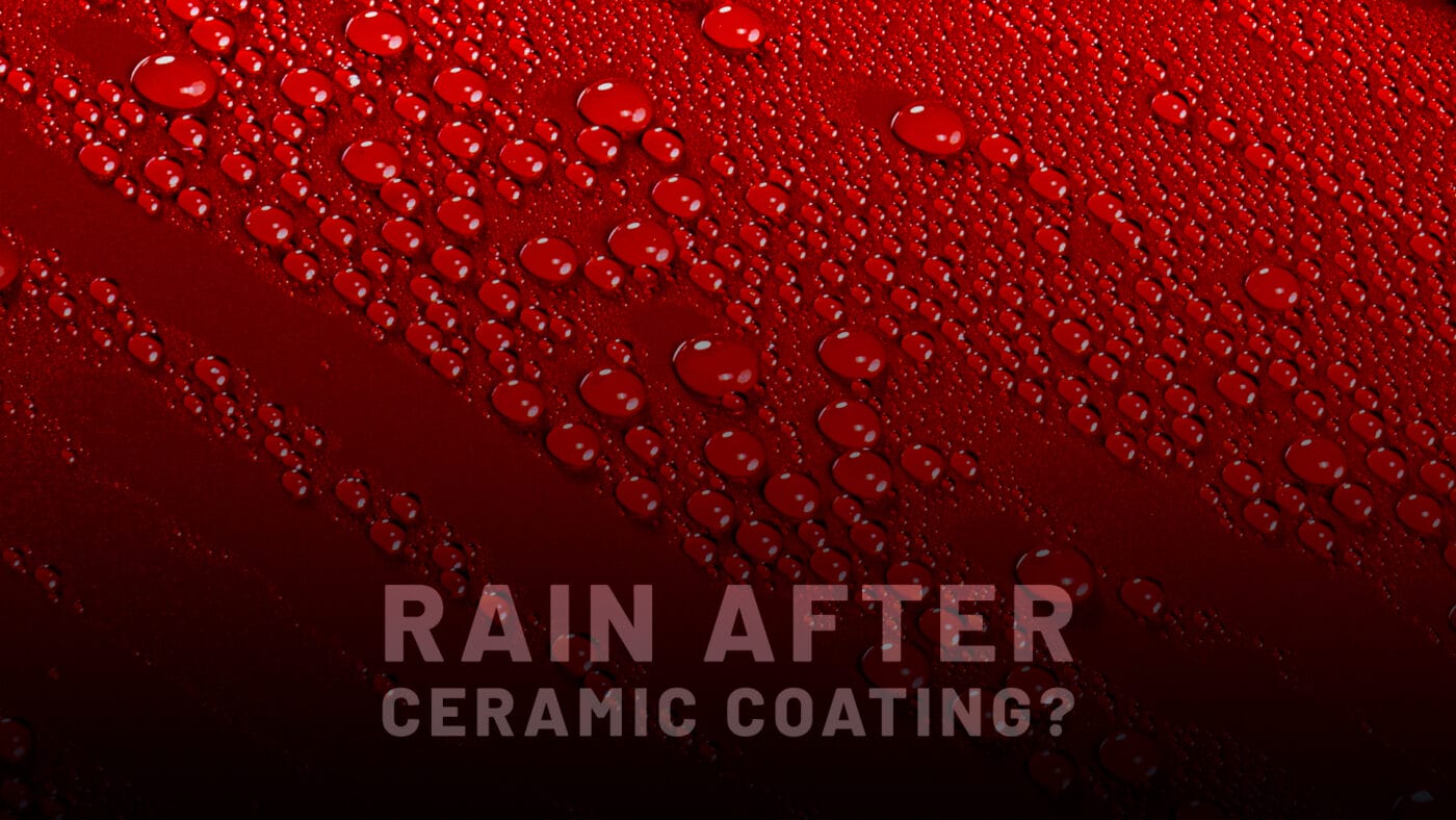 Water beads on ceramic coating after rain.