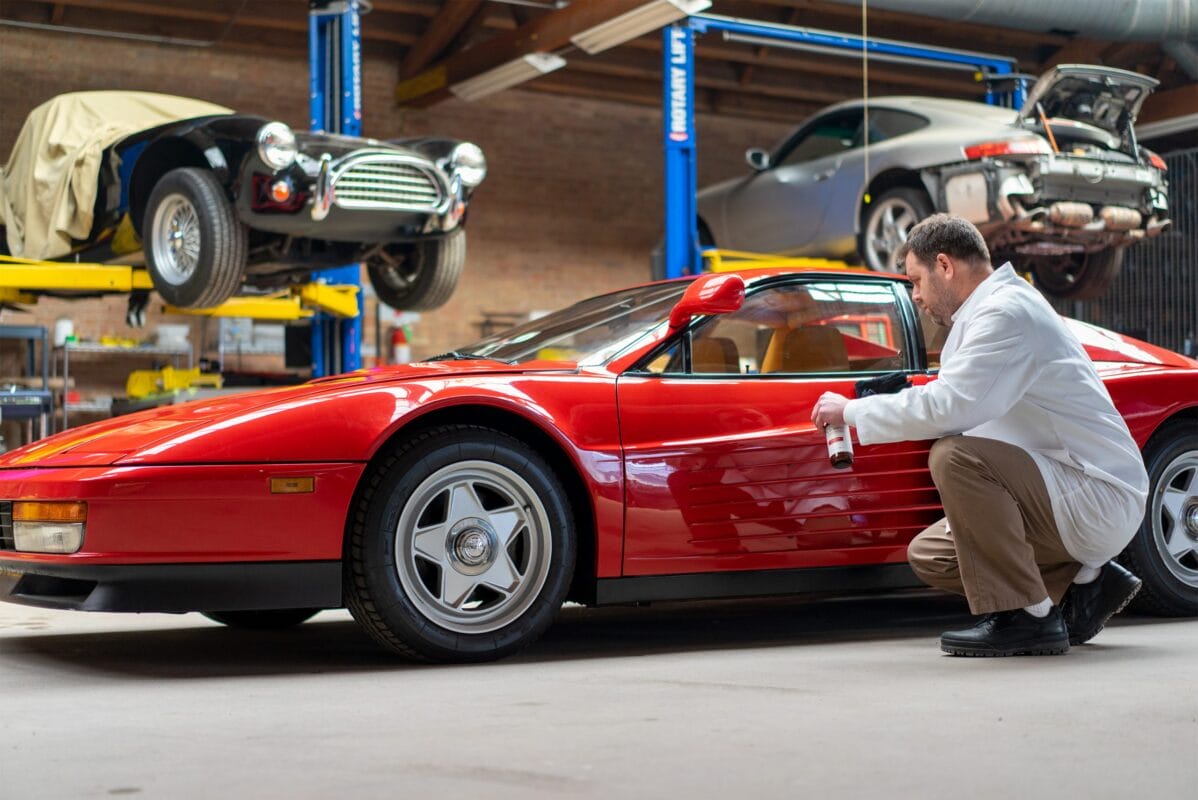 Jim Lafeber detailing a Ferrari
