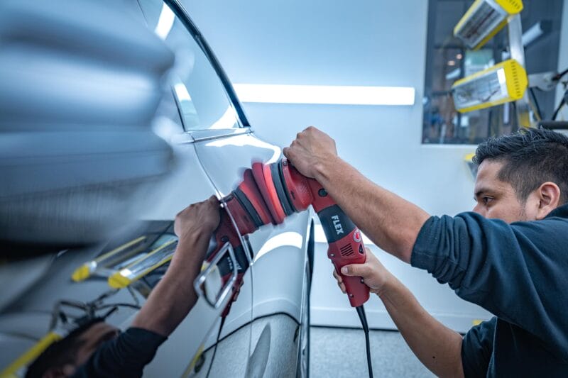 Polishing automotive paint