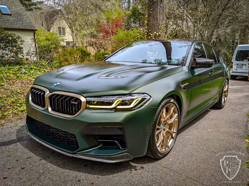 Frozen green BMW M5CS