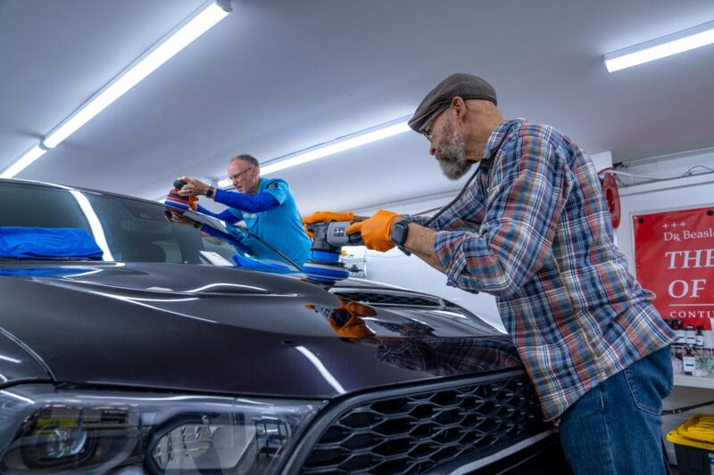 Dodge Durango being paint corrected on the roof as well as the center of the hood.