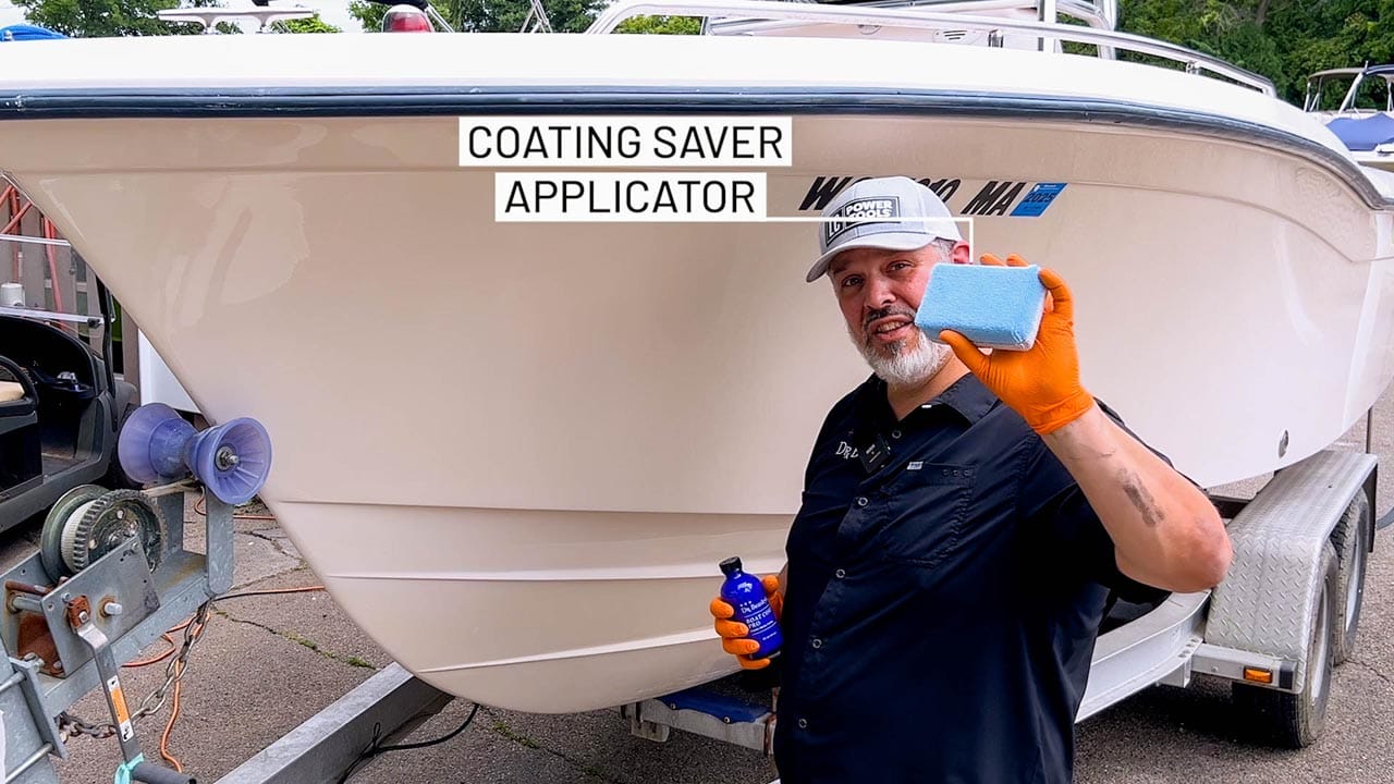 Showing the Coating Saver Applicator for applying Boat Coat Pro.