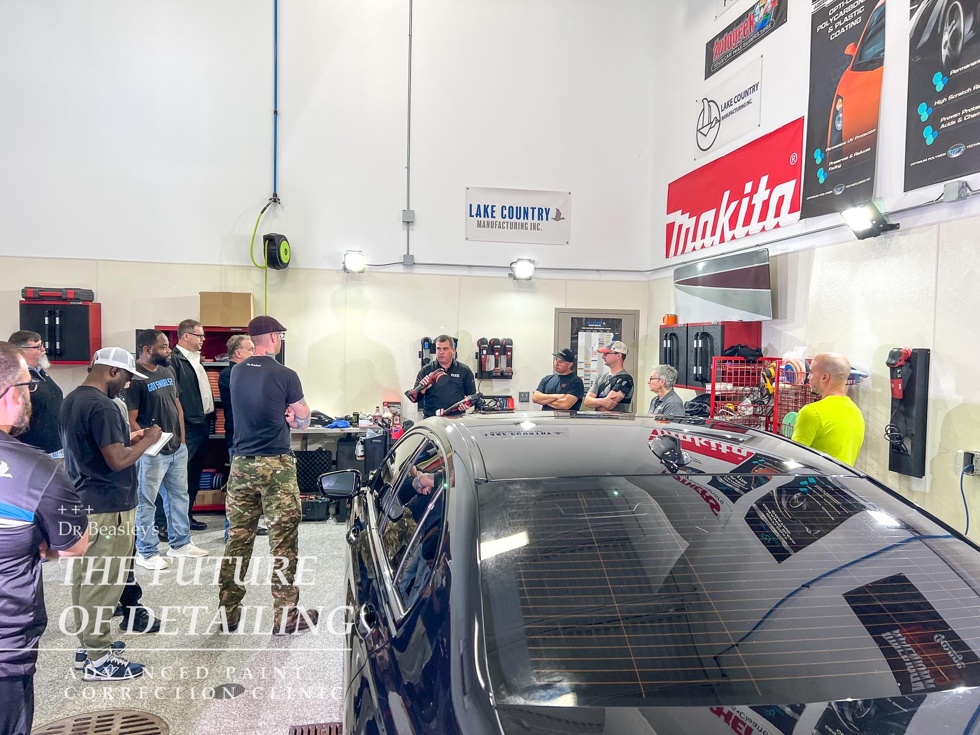 Students watching a demo by Flex representative Chris Metcalf.