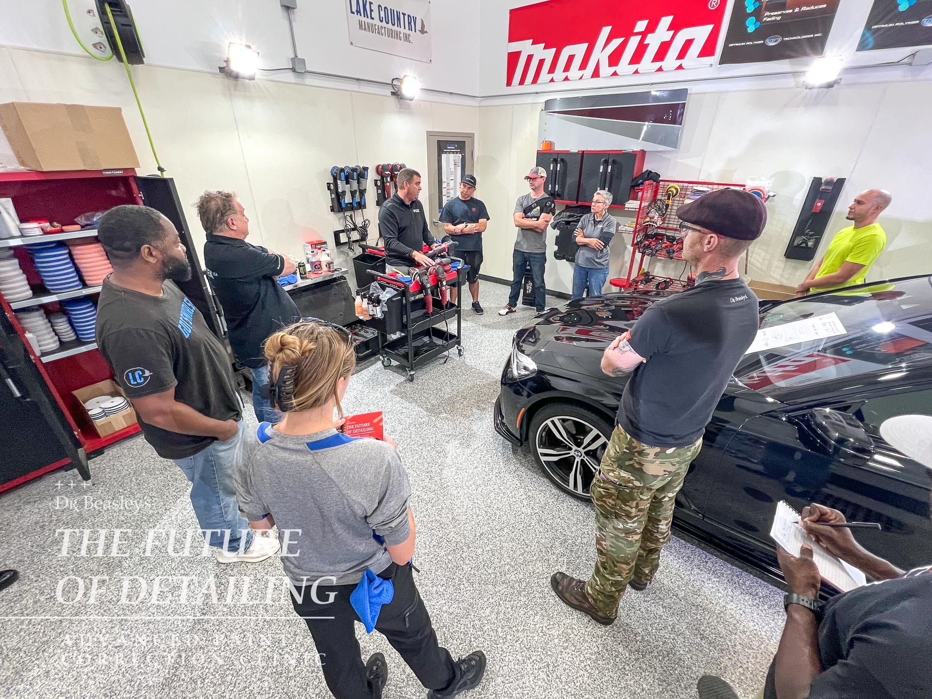 Students watching a demo by Flex representative Chris Metcalf.