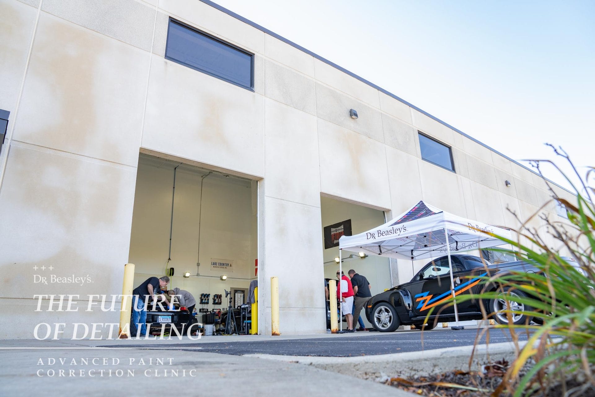 The exterior of the garage at Lake Country Manufacturing where the clinic was held.