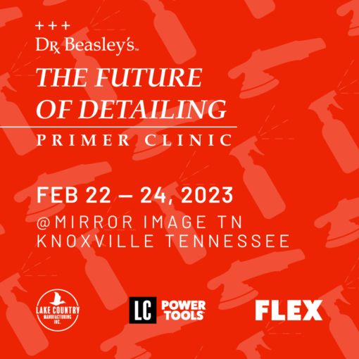 The Future of Detailing Primer Clinic flyer.