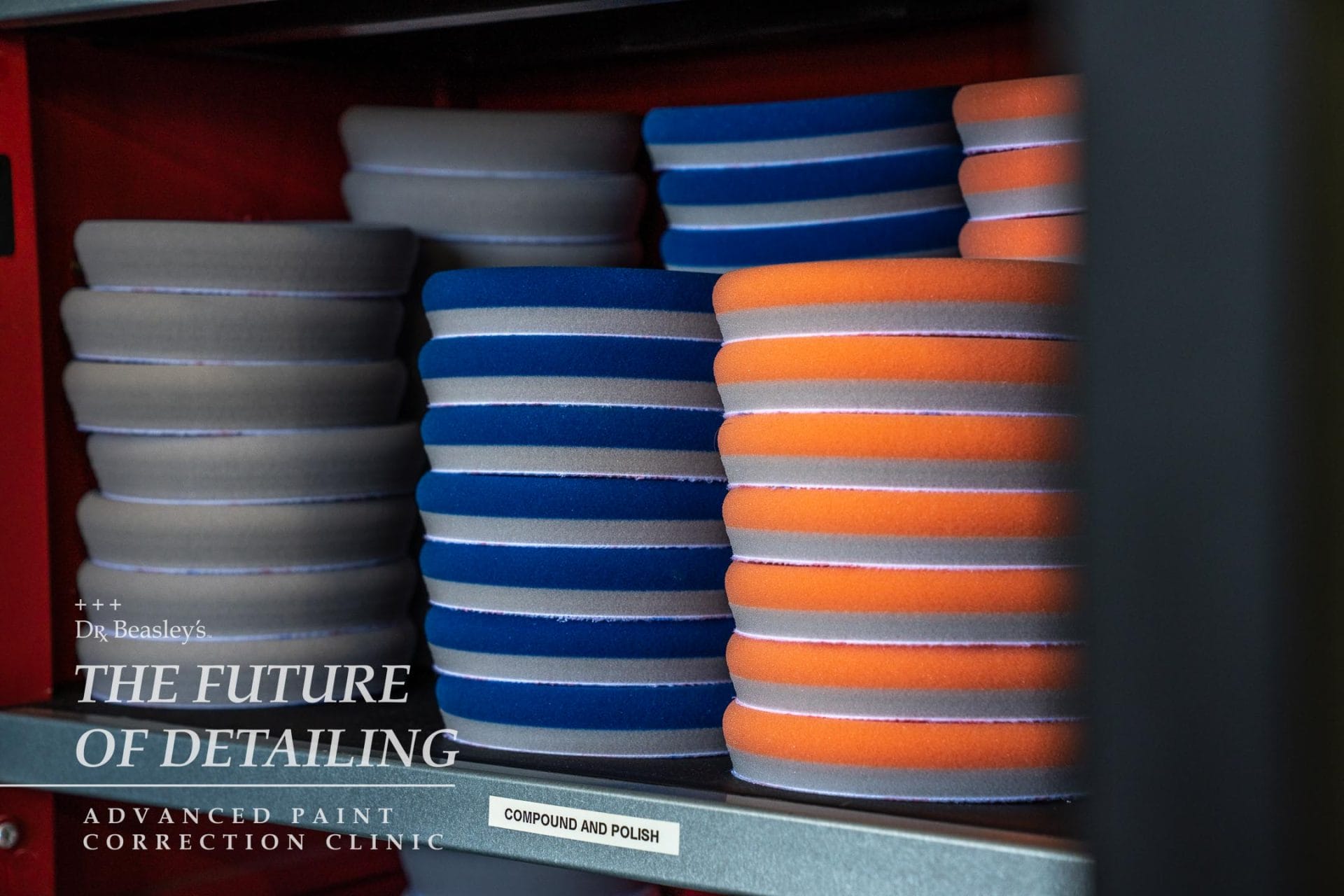 HDO and Force polishing pads from Lake Country Manufacturing stacked.