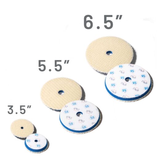 Sizing chart for Microwool pads from Lake Country Manufacturing.