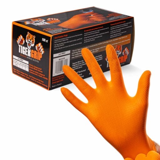 TigerGrip Orange Nitrile Glove Box — Medium