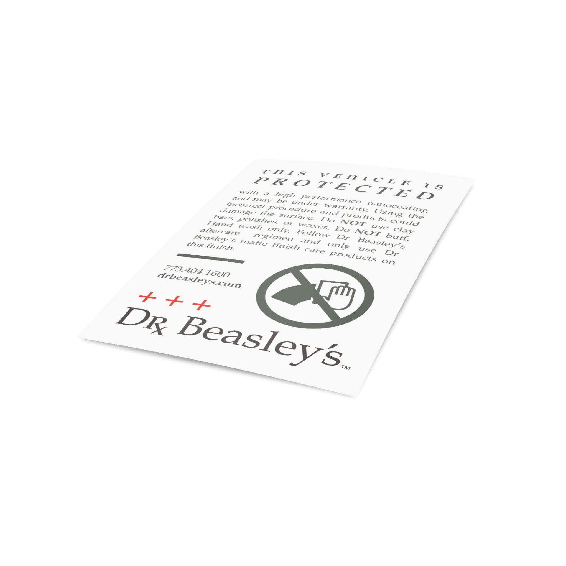 Ceramic Coating Door Jamb Sticker — Matte Dr. Beasley's