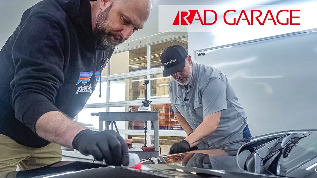 Rick from RAD Garage applying Nano-Resin Pro with Dr. Beasley's Director of Success Chris Racana.