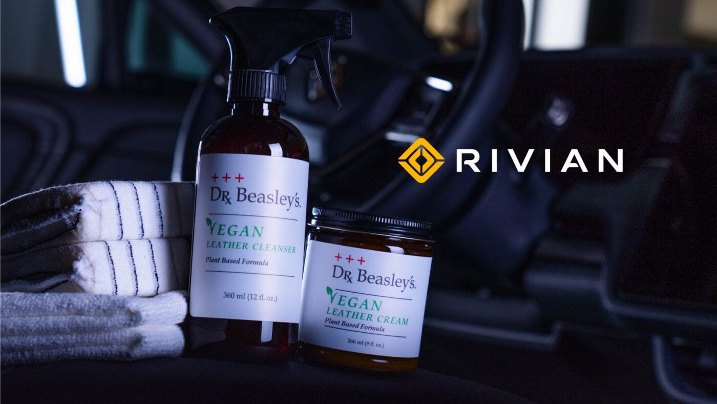 Dr. Beasley's Vegan Leather Kit is now available on the Rivian Gear Shop.