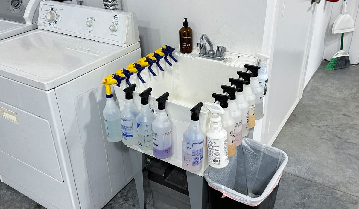 Slop sink for detailing garage