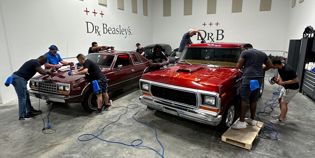 Students working at detailing class