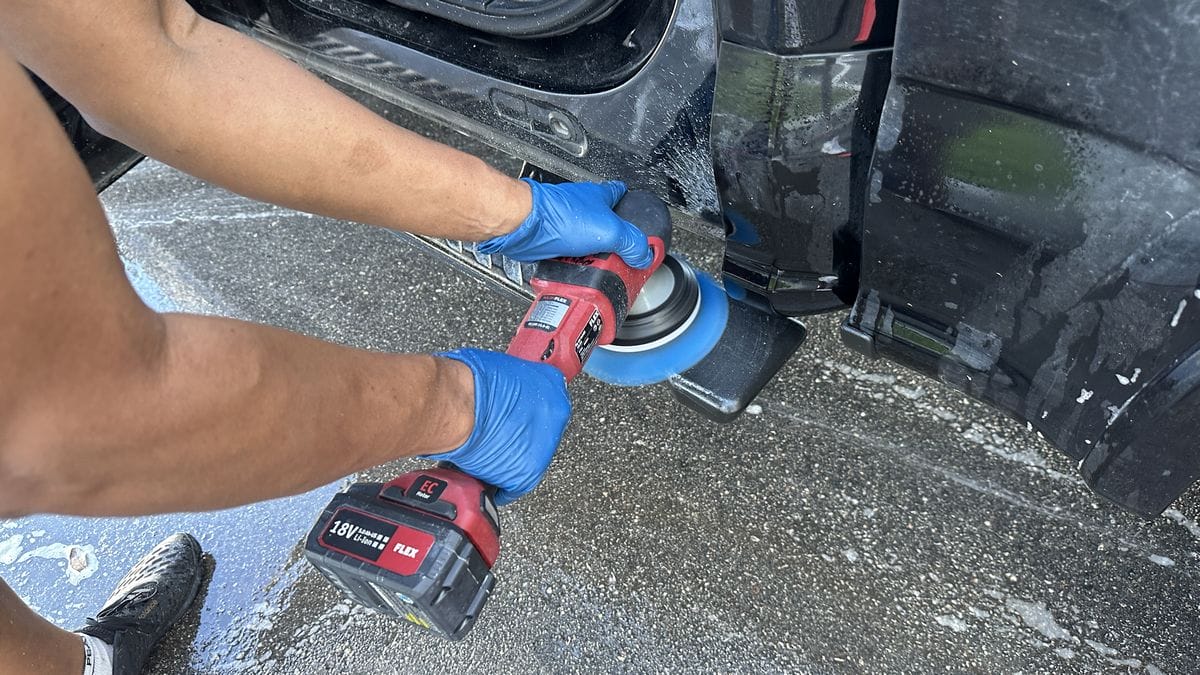 Scrubbing plastic trim