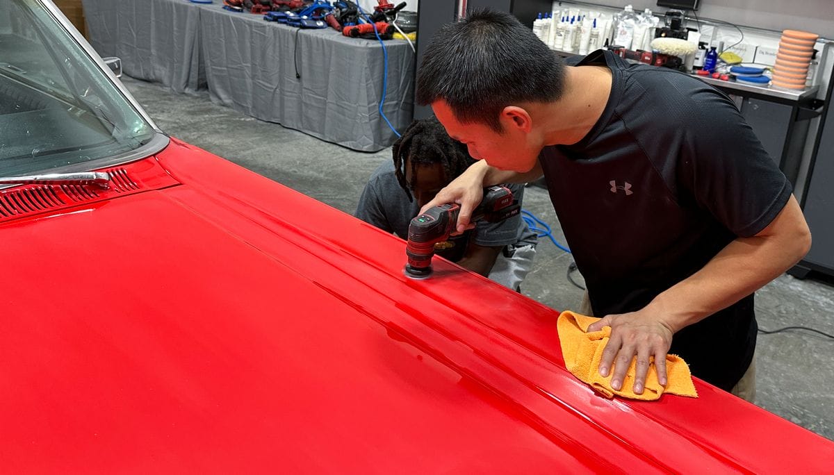 Sanding paint in detailing class