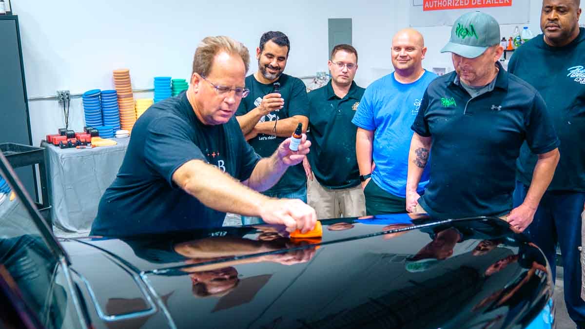 Mike Phillips demonstrating ceramic coating