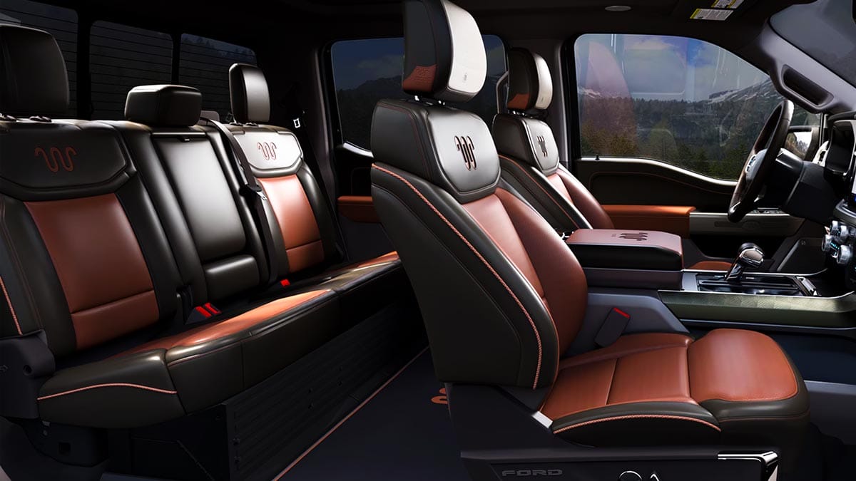 2025 King Ranch Ford F-150 interior leather. 