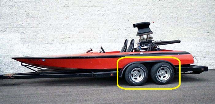 Mag aluminum wheels on boat trailer