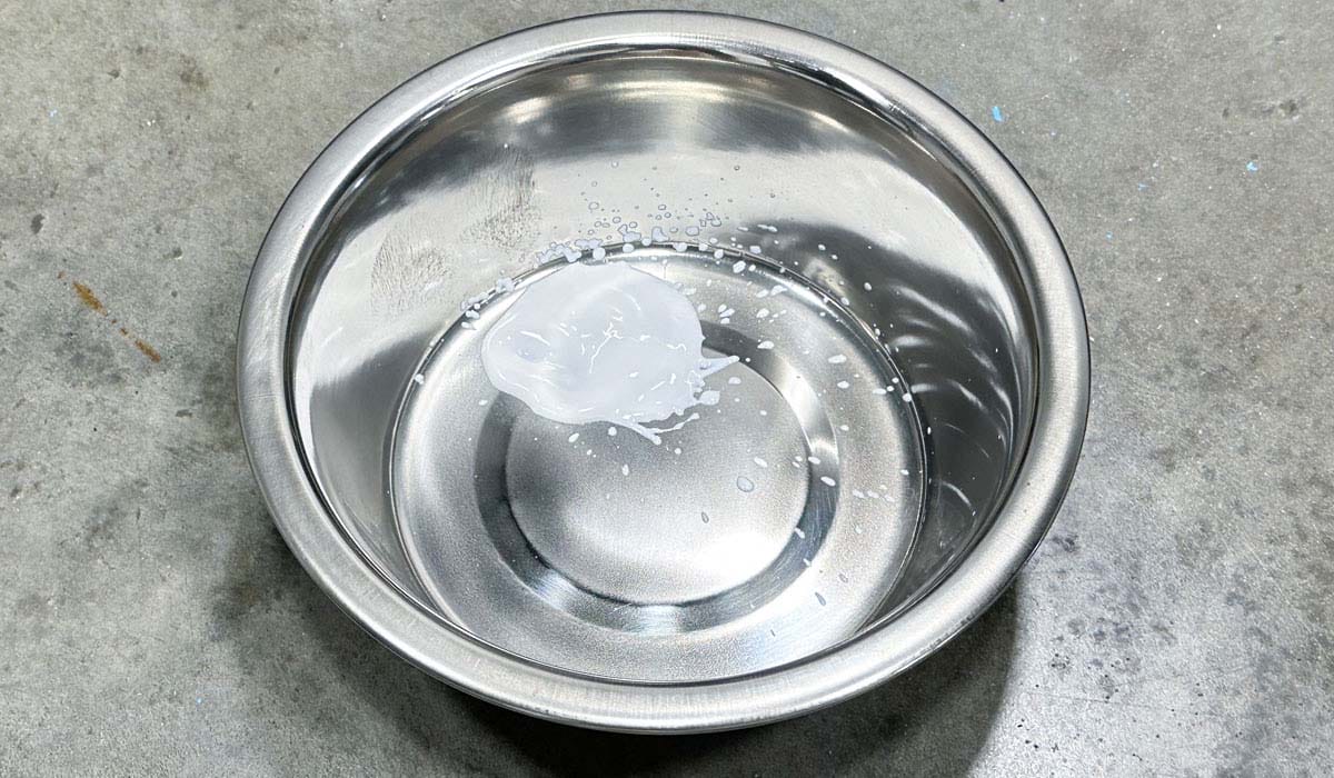 Aluminum polish in bowl