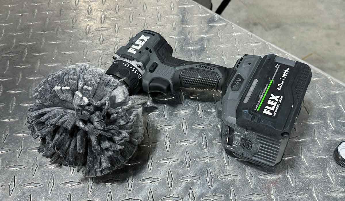 Flitz buff ball after polishing